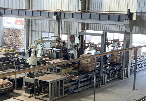 Sistema di scarico e imballaggio di mattoni senza pallet completamente automatico per linee di produzione di mattoni in argilla